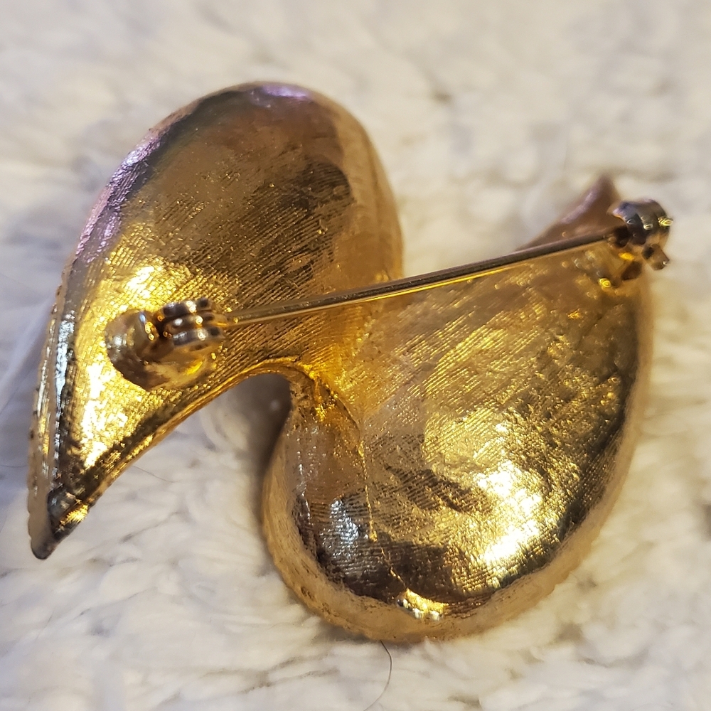 Abstract Wave Crystal Brooch 1960s - Picture 10 of 13